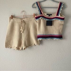 NWT MARC NEW YORK Womens Crochet
Tank Top & Shorts Set M Boho Festival